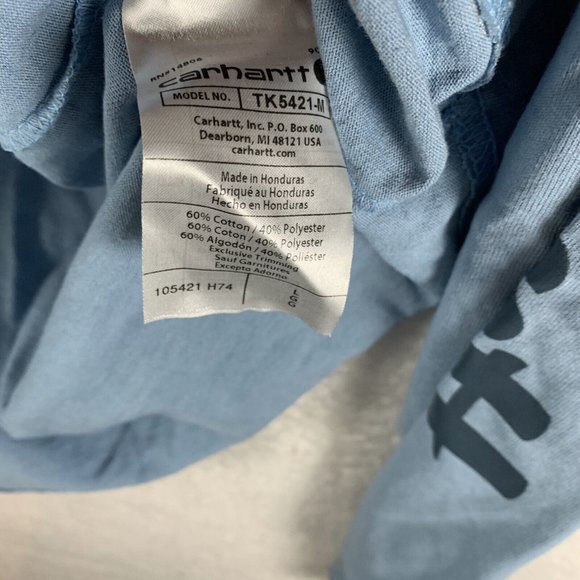 Carhartt Men's Large Blue‎ Cotton Relaxed Fit Crew Neck Long Sleeve 6760 - Picture 7 of 8